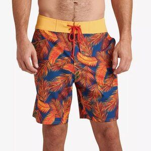 NWT Reef Harrison Board Shorts 38 Palm Print Surf Insignia Blue Swim Shorts